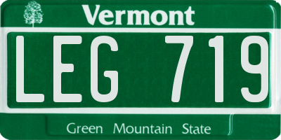 VT license plate LEG719