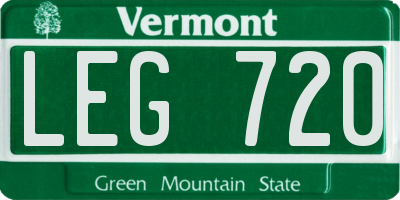 VT license plate LEG720