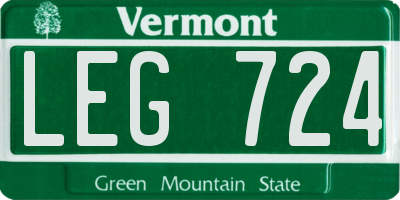 VT license plate LEG724