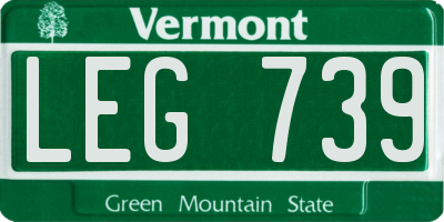 VT license plate LEG739