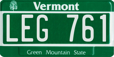 VT license plate LEG761