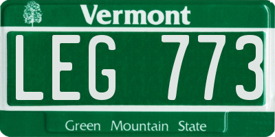 VT license plate LEG773