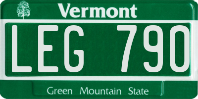 VT license plate LEG790