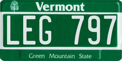 VT license plate LEG797