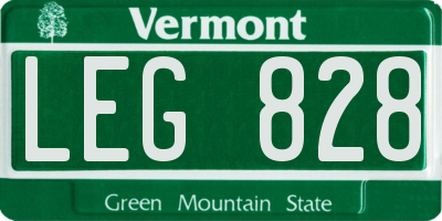VT license plate LEG828