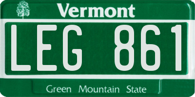 VT license plate LEG861