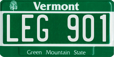 VT license plate LEG901
