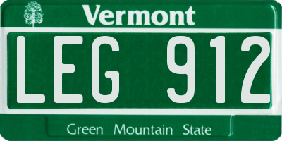 VT license plate LEG912