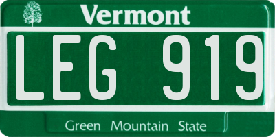 VT license plate LEG919