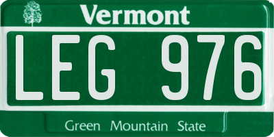 VT license plate LEG976