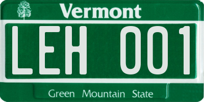 VT license plate LEH001