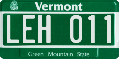 VT license plate LEH011