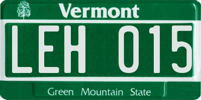 VT license plate LEH015