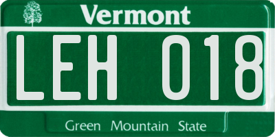 VT license plate LEH018
