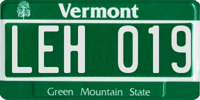 VT license plate LEH019