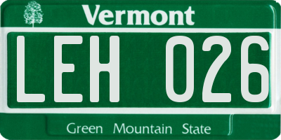 VT license plate LEH026