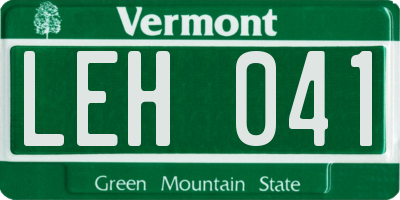 VT license plate LEH041