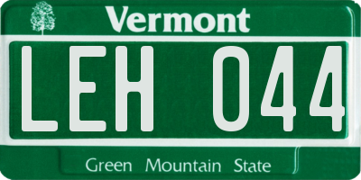 VT license plate LEH044