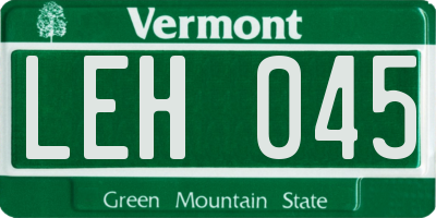 VT license plate LEH045