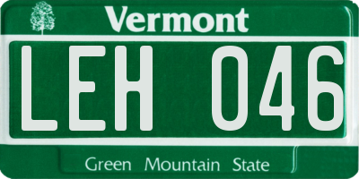 VT license plate LEH046