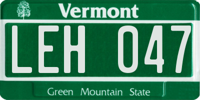 VT license plate LEH047