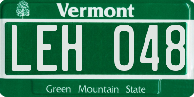 VT license plate LEH048