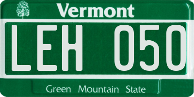 VT license plate LEH050