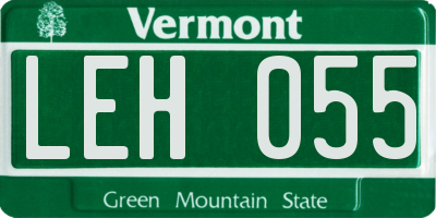 VT license plate LEH055