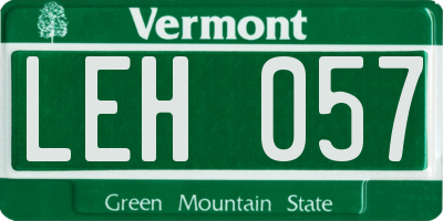 VT license plate LEH057