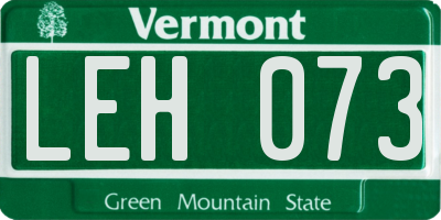 VT license plate LEH073