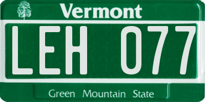 VT license plate LEH077