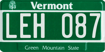 VT license plate LEH087