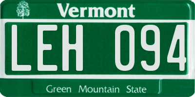 VT license plate LEH094