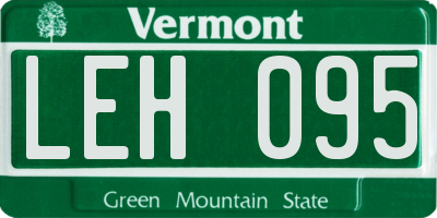 VT license plate LEH095