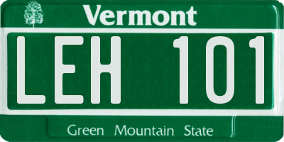 VT license plate LEH101