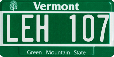 VT license plate LEH107