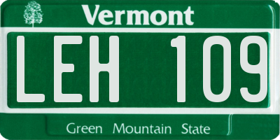 VT license plate LEH109