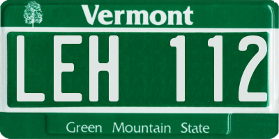 VT license plate LEH112