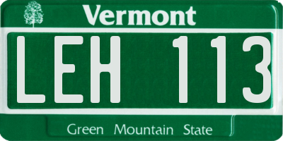 VT license plate LEH113