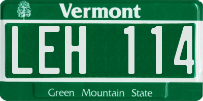 VT license plate LEH114