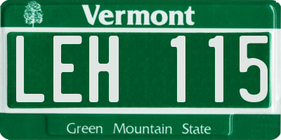 VT license plate LEH115