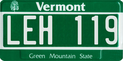VT license plate LEH119