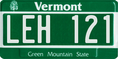 VT license plate LEH121