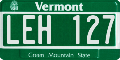VT license plate LEH127