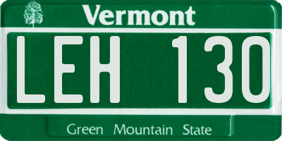 VT license plate LEH130
