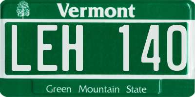 VT license plate LEH140