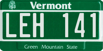 VT license plate LEH141