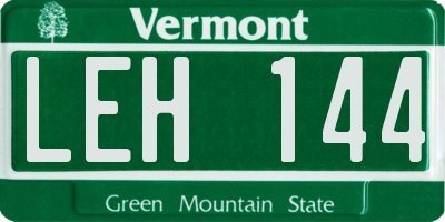 VT license plate LEH144