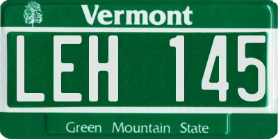 VT license plate LEH145