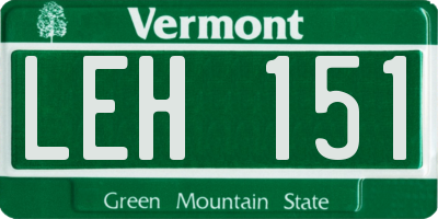 VT license plate LEH151